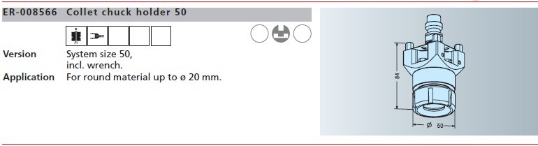 ER-008566,EROWA彈簧套筒夾頭50