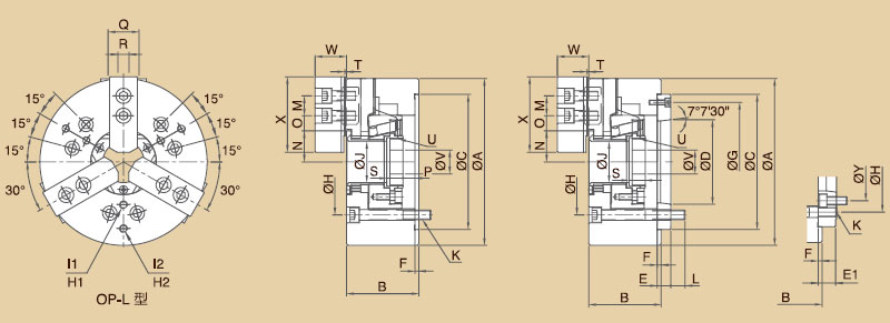 千島CHANDOX長行程中空油壓三爪卡盤 三爪卡盤