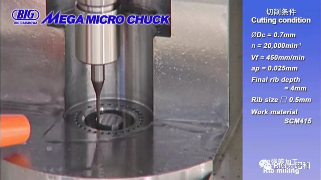 BIG筒夾微型刀柄的鉆孔、立銑刀加工視頻